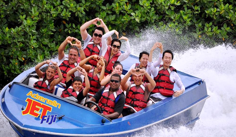 Jet Boat Rides - Adrenalin Fiji - Jet Boat Ride. Copyright Adrenalin Fiji.
