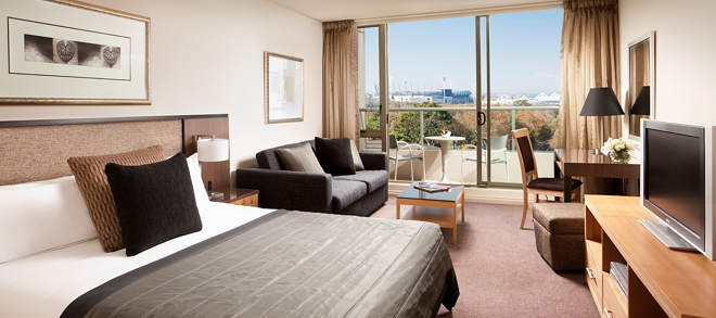 Studio Room - Quay West Suites Melbourne. Copyright Mirvac Group.