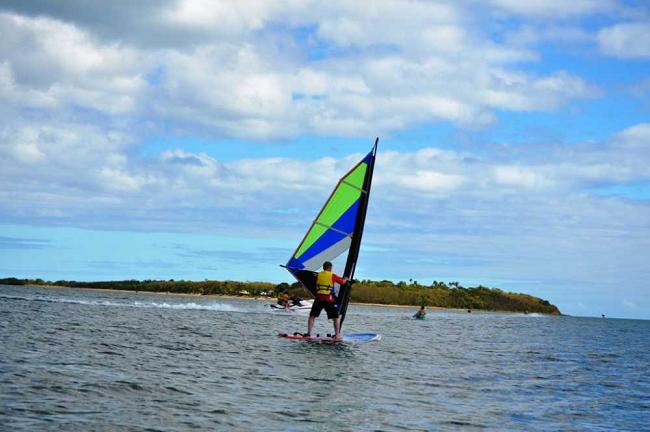 Windsurfing - Rosie Holiday - Nadi. Copyright Adrenalin Fiji.